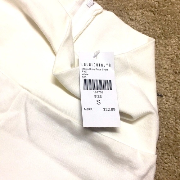 White High Waisted Zip Up Shorts - Picture 8 of 8